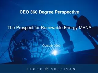 CEO 360 Degree Perspective The Prospect for Renewable Energy MENA