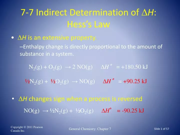 7 7 indirect determination of h hess s law