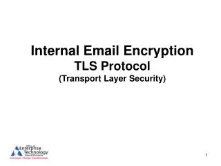 Internal Email Encryption TLS Protocol (Transport Layer Security)