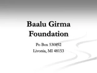 Baalu Girma Foundation