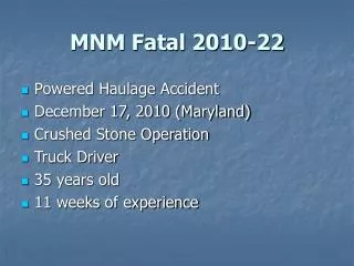 MNM Fatal 2010-22