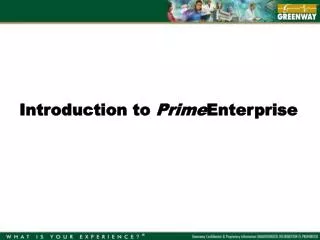 Introduction to Prime Enterprise