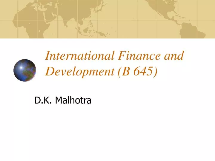 international finance and development b 645