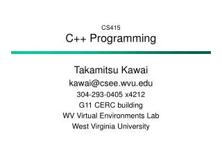 CS415 C++ Programming
