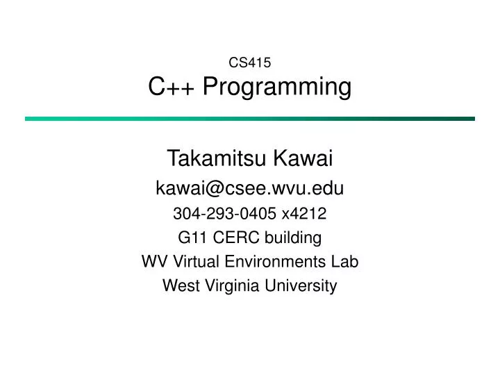 cs415 c programming