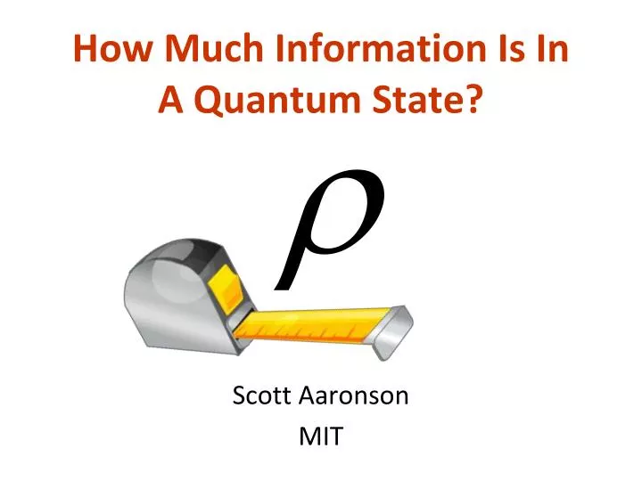 how much information is in a quantum state