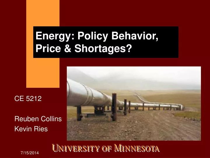 energy policy behavior price shortages