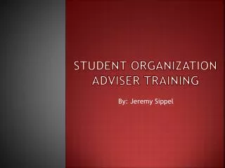 Student Organization Adviser Training