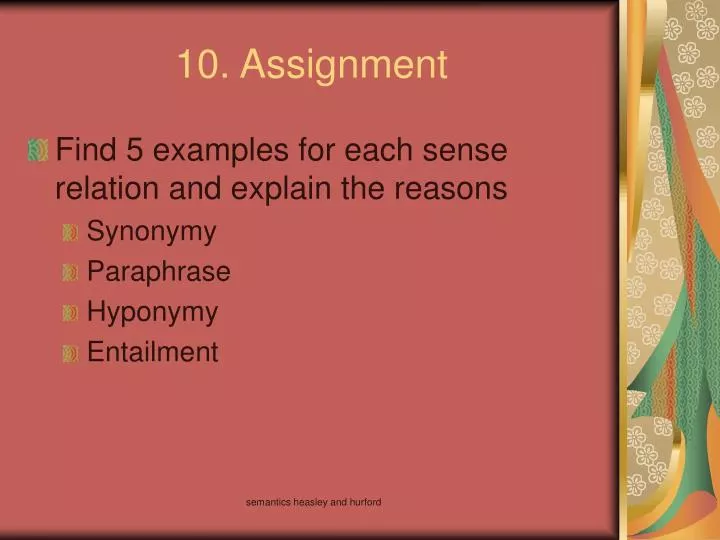 10 assignment