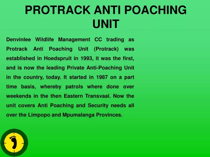 protrack anti poaching unit