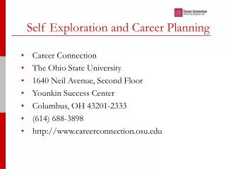 Self Exploration and Career Planning