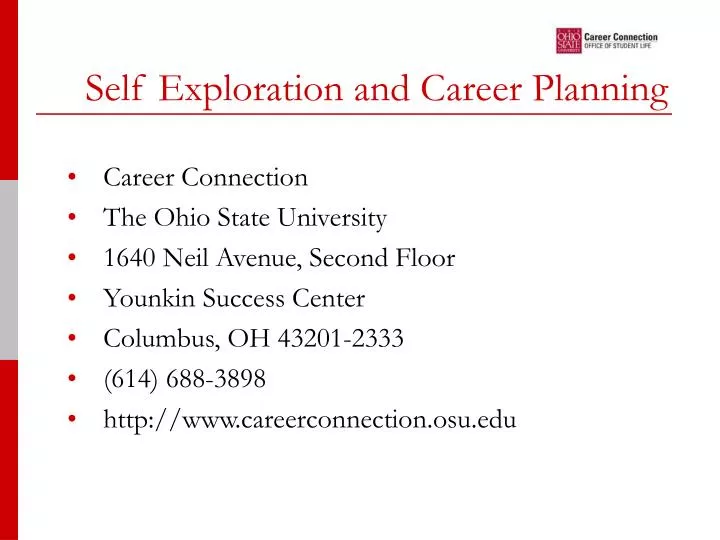 self exploration and career planning