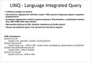 LINQ - Language Integrated Query