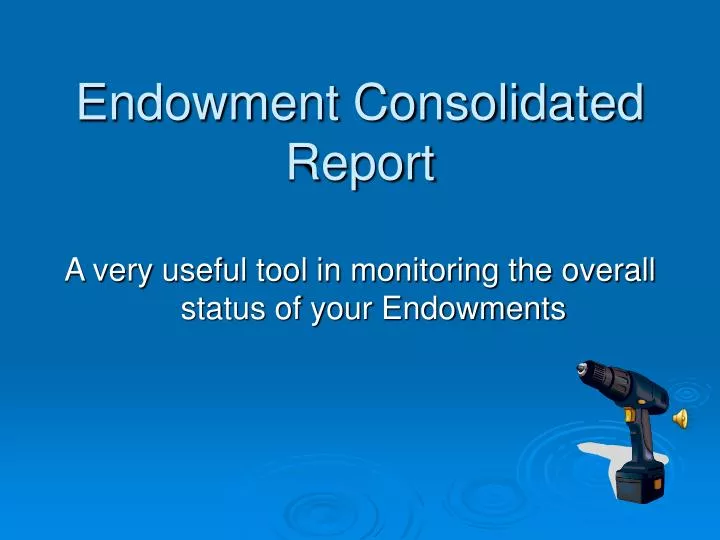endowment consolidated report