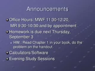 Announcements