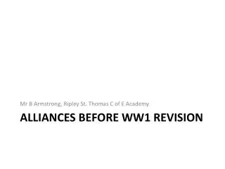 Alliances before WW1 revision