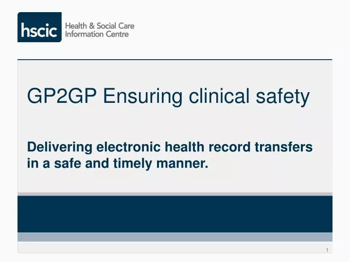 gp2gp ensuring clinical safety