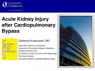 Acute Kidney Injury after Cardiopulmonary Bypass