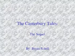 The Canterbury Tales: