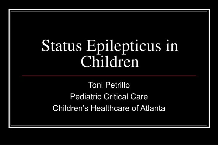 status epilepticus in children