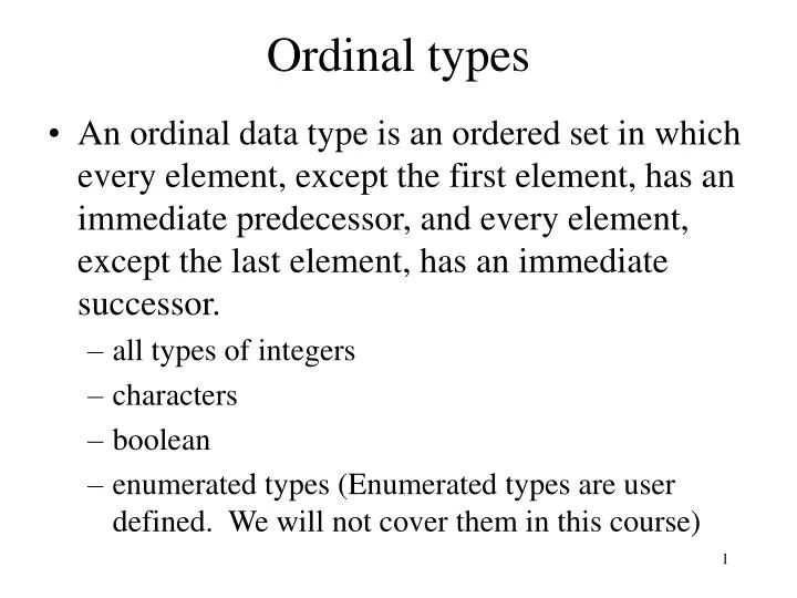 ordinal types