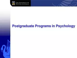 Postgraduate Programs in Psychology