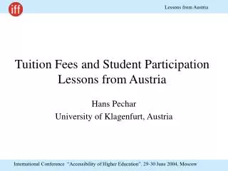 Tuition Fees and Student Participation Lessons from Austria
