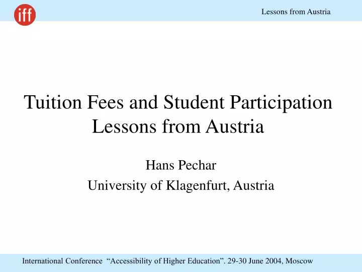 tuition fees and student participation lessons from austria
