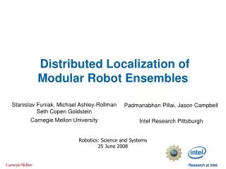 Distributed Localization of Modular Robot Ensembles
