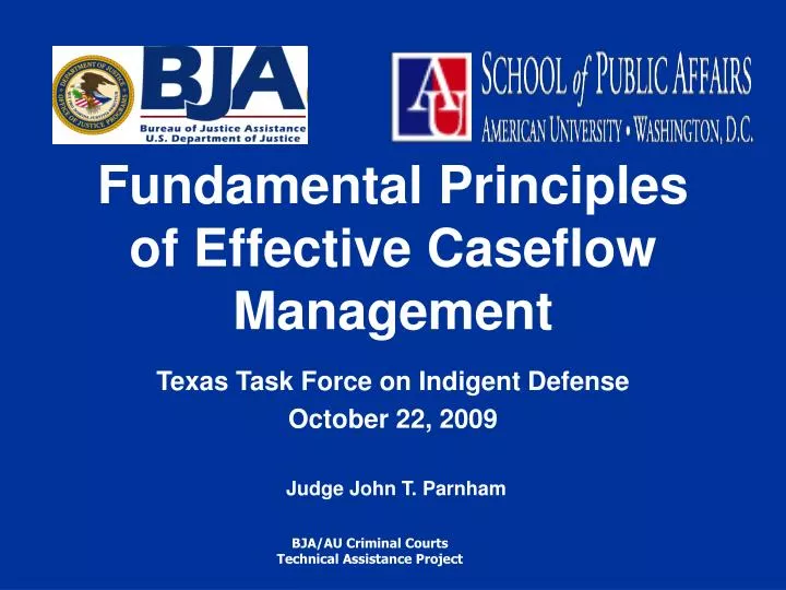 fundamental principles of effective caseflow management