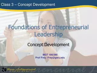 Foundations of Entrepreneurial Leadership