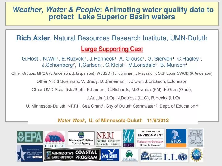 weather water people animating water quality data to protect lake superior basin waters