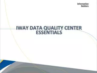 iWay Data Quality Center Essentials