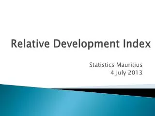 Relative Development Index