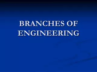 BRANCHES OF ENGINEERING
