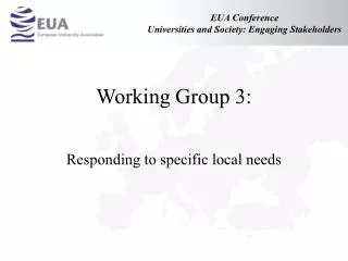 Working Group 3: