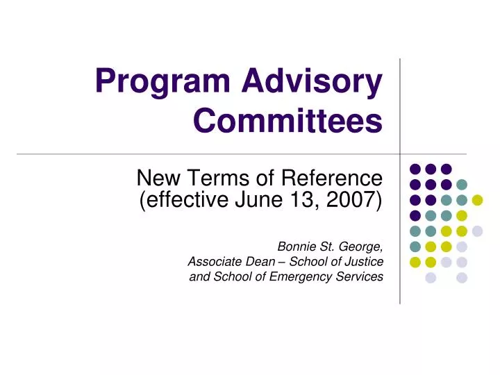 program advisory committees