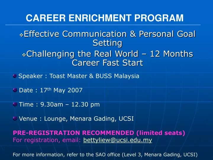 career enrichment program