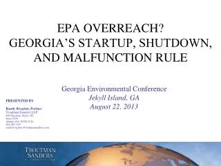 EPA OVERREACH? GEORGIA’S STARTUP, SHUTDOWN, AND MALFUNCTION RULE