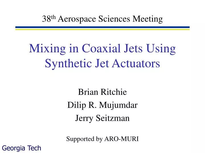 mixing in coaxial jets using synthetic jet actuators