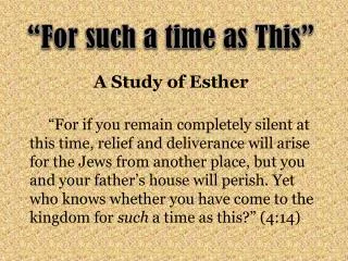 A Study of Esther