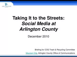 Taking It to the Streets: Social Media at Arlington County