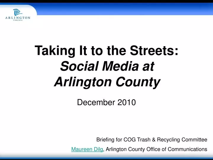 taking it to the streets social media at arlington county