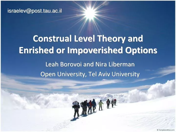 construal level theory and enrished or impoverished options