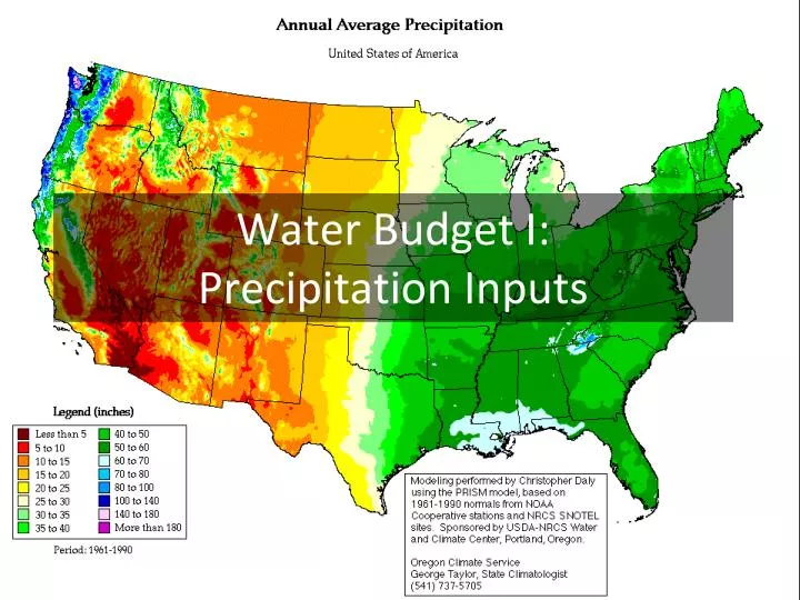 water budget i precipitation inputs