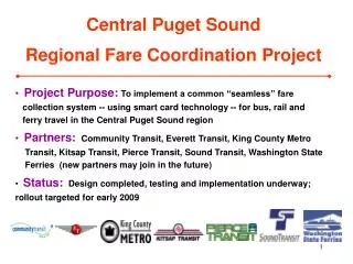 Central Puget Sound Regional Fare Coordination Project