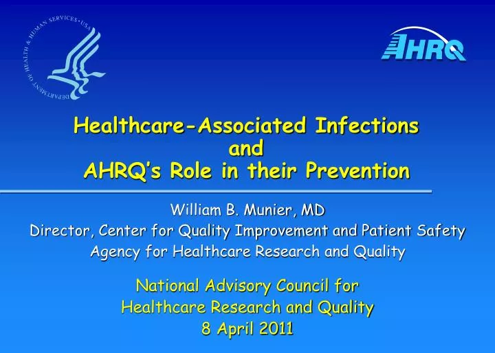 healthcare associated infections and ahrq s role in their prevention
