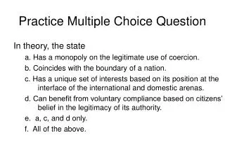 Practice Multiple Choice Question