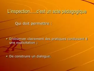 l inspection c est un acte p dagogique
