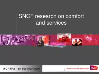 SNCF research on comfort and services